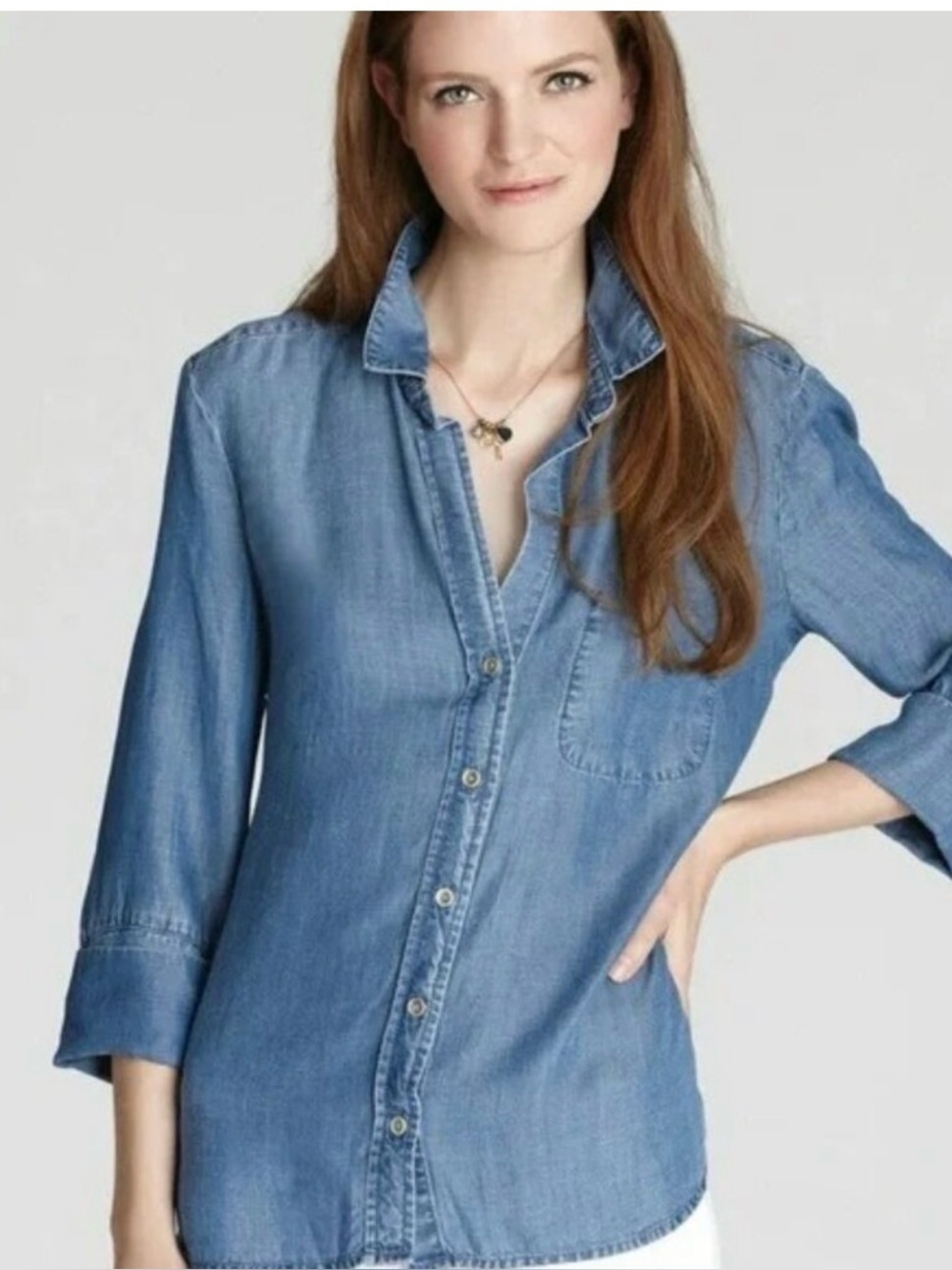 cloth & stone Light Blue Denim Button-Down Shirt